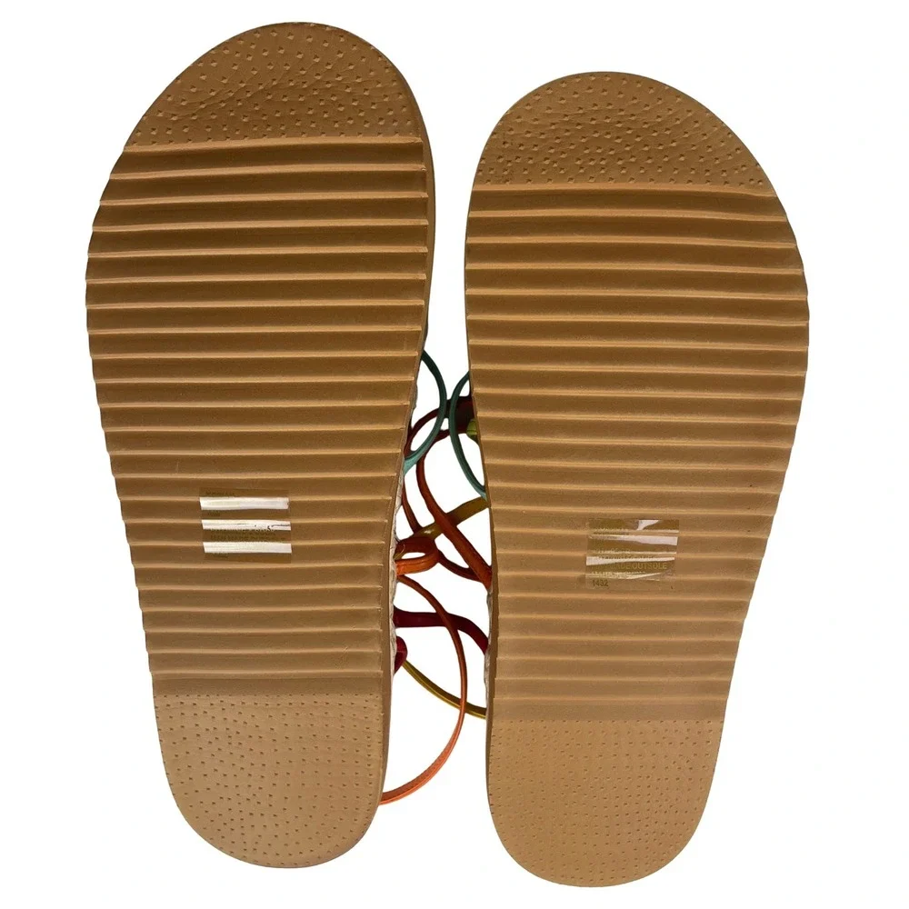 Steve Madden Womens 10 Koriah Platform Espadrille Sandal‎ Rainbow Vacation Boho